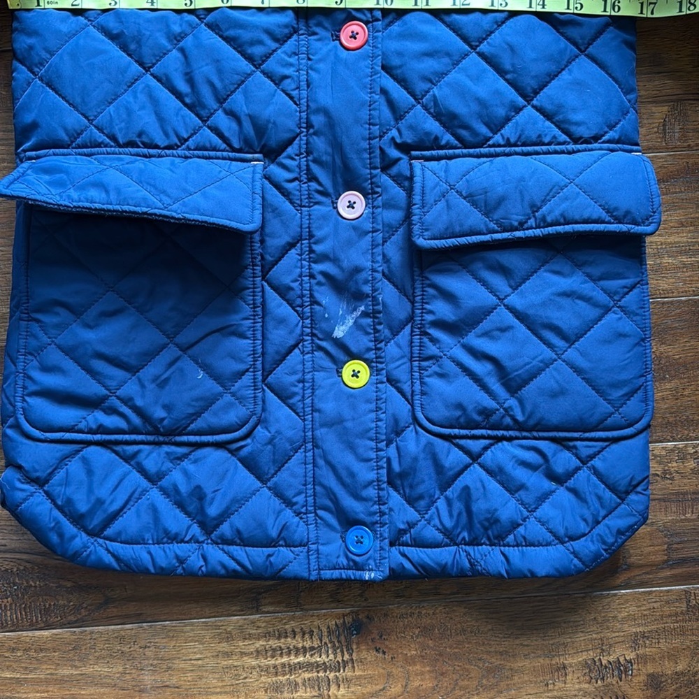 Boden Longline Quilted College Navy Puffer Waterproof Parka Coat, Kids Size 6/7 - Picture 3 of 11